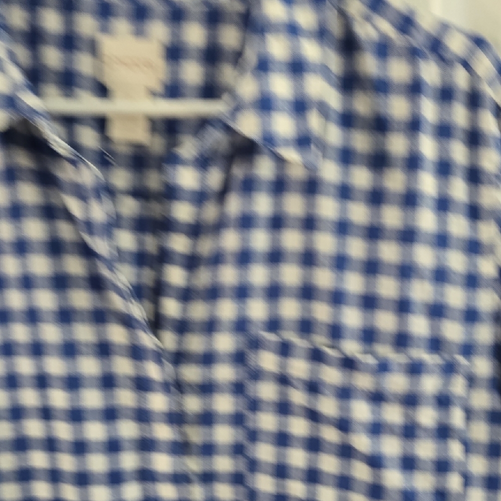 Chico's Blue and White Plaid Shirt - Picture 3 of 6
